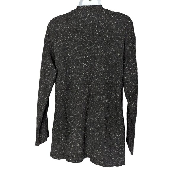 J.Jill Cardigan Black with White specks one button long sleeve Women's size M - Picture 2 of 8